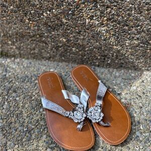 Guess Silver Sandals with Embellishments
